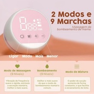 Bomba de Tirar Leite Elétrica Portátil com Tela LED - 9 Níveis de Sucção Silenciosa + Protetor de Silicone 22mm - imagem 5