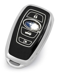 Capa de Chave TPU Macio 4 Botões para Subaru Ascent, BRZ, Crosstrek, Forester, Legacy, Outback, WRX, XV - Proteção Premium Preta - imagem 2