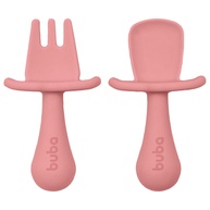 Kit Talheres em Silicone Rosa da Buba - Seguro, Ergonômico e Livre de BPA - imagem 1