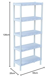 Estante Plástica Branca 5 Prateleiras - Design Moderno e Resistente - imagem 3