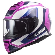 Capacete LS2 Assault Techy Full Face com Protetor Solar - Branco Brilhante/Rosa (3GG) - imagem 1