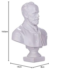 Busto de Tchaikovsky em Mármore Branco - 20 cm | Escultura de Compositor Russo - imagem 3