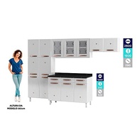 Cozinha Completa Mirage New 14 Portas 2 Gavetas 3 Vidros Branco - Design Moderno e Espaçoso - imagem 4