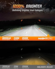NIGHTEYE Lâmpadas de Farol 9005: Super Brilho 50000LM 6500K Branco Frio para Máxima Visibilidade - imagem 4