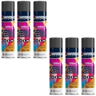 Tinta Spray 400ml Preto Brilhante Uso Geral em Aço Ferro Couro Gesso Cerâmica | Universo | Kit 06 un - imagem 2