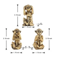 3 Macacos Sábios em Bronze Antigo - Estátuas Decorativas para Casa e Escritório - imagem 4