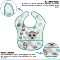 Buba Babador Com Bolso Lemure Colorido - Impermeável com Fechamento em Velcro - imagem 5