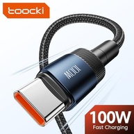 Cabo Toocki USB-C 100W 6A: Carregamento Ultra Rápido e Transmissão de Dados para Android, iPhone 15 e MacBook (3 Metros, Preto) - imagem 3