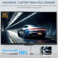 Kit Cabo USB-C para HDMI 8K 60Hz: Imagem Cinematográfica e Plug & Play para iPhone 15, MacBook e PC - imagem 3