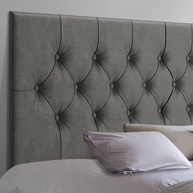 Cabeceira Casal Capitonê Estofada Paris Suede Cinza - Design Sofisticado e Conforto Premium - imagem 5