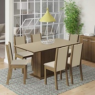 Conjunto de Sala de Jantar Ohana Madesa - Mesa com 6 Cadeiras em Madeira, Estilo Rustic/Crema/Pérola - imagem 2