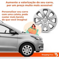 Kit 4 Calotas Esportivas Aro 14 Ka Hatch/Sedan 2015-2018 Prata Grid - Cubo Baixo - imagem 5