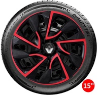 Jogo 4 Calotas Esportivas DS4 Aro 15 Preto/Vermelho - Sandero, Logan, Clio e Mais! - imagem 5