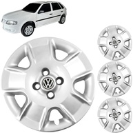 Jogo 4 Calotas Aro 14 VW Gol, Parati e Saveiro G3/G4 (2000-2014) - Design Grid GR067CA com Adesivo Logo Resinado - imagem 1