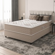 Cama Box Casal Conjugada Ortopédica Alpha Espuma 138x188x52cm Bege/Branco Hellen - Conforto e Durabilidade - imagem 3