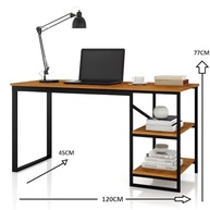 Mesa Home Office com Prateleiras de Metal E&A – Design Industrial Moderno em Preto e Canela - imagem 3
