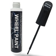 SYOAUTO Tinta de retoque de aro preto brilhante, caneta de retoque de reparo de arranhões na roda de carro, tinta de roda de aro de cor universal (preto brilhante) - imagem 2