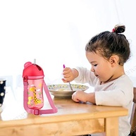 Copo Cantil Lillo Decorado com Canudo em Silicone - Rosa 390ml | Ideal para Crianças a Partir de 1 Ano - imagem 3