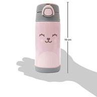 Garrafa Térmica Gummy Rosa 400ml com Fliptop e Canudo - Aço Inox Dupla Parede - imagem 3