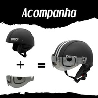 Capacete Coquinho BR 101 Premium: Estilo Retrô, Segurança e Viseira Cristal para Bike, Skate e Patinete Elétrico - imagem 4
