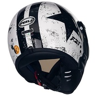 Capacete Aberto Peels F-21 Old Tank Branco/Preto - Estilo e Segurança para Sua Moto - imagem 5