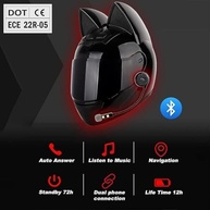 Capacete Modular Bluetooth Orelha de Gato: Estilo, Segurança e Conectividade para Motociclistas - imagem 3