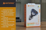 Carregador Veicular 68W Triplo USB-C (2x) + USB-A: Carga Rápida e Segura - imagem 4