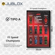 Quadro Expositor para Carros F1 Speed Champions 50x80cm com 20 Peças e Fita 3M - Design Premium em Acrílico - imagem 3