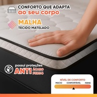 Colchão Casal Molas Ensacadas Pillow Top Maximus 138x188x24cm - Conforto e Suporte Individualizados - imagem 5