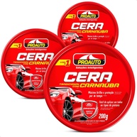 KIT 3 Ceras em Pasta Automotiva com Carnaúba 200g - Brilho e Proteção Total - imagem 1