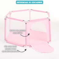 Cercadinho Hexagonal PlayPen para Bebê 126x108x66 cm - Rosa e Azul - imagem 4