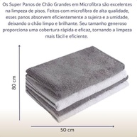 Panos de Chão em Microfibra 80x50cm - Super Absorventes e Duráveis - imagem 4