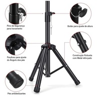 Suporte Tripé de Chão para Caixa de Som Profissional - Altura Ajustável e Compacto - imagem 4
