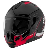 Capacete Moto Mixs MX Captiva Robocop Escamoteável c/ Viseira Solar Interna - Cinza/Vermelho - imagem 5