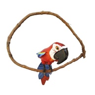 Pássaro no Cipó Arara de Madeira Artesanal Média 50cm - Decoração Natural e Elegante - imagem 2