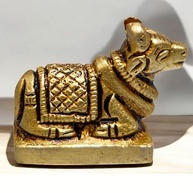 Estátua Nandi de Latão 2,5 cm - Ídolo de Shiva e Parvati para Vastu e Decoração Espiritual - imagem 3