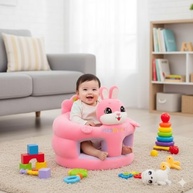 Almofada Infantil de Apoio Coelha Happy Day - Segurança e Conforto para Bebês Sentarem - imagem 2
