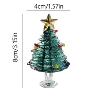 Mini Árvore de Natal de Cristal Verde Escuro - Estatuetas Colecionáveis em Vidro para Decoração Festiva - imagem 4