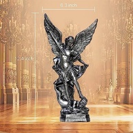 Estátua de São Miguel Arcanjo - Escultura Religiosa Colecionável em Prata - imagem 4