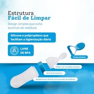 Colher Dosadora de Silicone para Bebê Azul 90ml com Tampa - Segura, Macia e Prática para Refeições Infantis - imagem 4