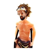 Escultura de São Lázaro em Resina 15 cm - Imagem Pintada à Mão com Detalhes Exclusivos - imagem 2