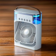 Mini Ventilador Climatizador Portátil com Umidificação e Luz RGB - 3 Velocidades, Bivolt, Ideal para Casa, Escritório e Viagens - imagem 1