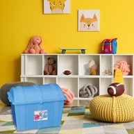 Baú Infantil Azul 43L - Organize com Estilo e Segurança - imagem 3