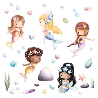 Adesivo de Parede Infantil Sereias Aquarela - Decore o Quarto da Sua Filha com Magia! - imagem 4
