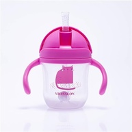 Kit 2 Copos Bebê com Canudo Antivazamento e Alça - Azul/Rosa 220ml | Ideal para Refeições Divertidas e Seguras - imagem 4