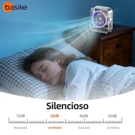Ventilador de Mesa Basike Mini com Display Digital, 100 Níveis de Velocidade, Bateria 5000mAh, Silencioso e Portátil para Casa e Viagens (Roxo) - imagem 4