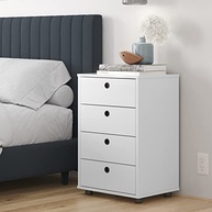 Mesa de Cabeceira Classic 4 Gavetas Branco - Organize seu Quarto com Estilo - imagem 2