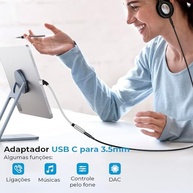 Cabo Adaptador USB-C para P2 3.5mm com Chip DAC - Áudio Impecável e Compatibilidade Universal - imagem 4