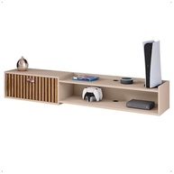 Rack Bancada Parede Home Supremo TV 55" com Nicho e Porta Puxador Concha - Design Moderno Fendi/Ripado - imagem 2