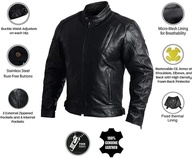 HWK Jaqueta de couro para motociclista com armadura masculina, jaqueta de couro genuíno Cafe Racer para equitação resistente ao clima - imagem 5